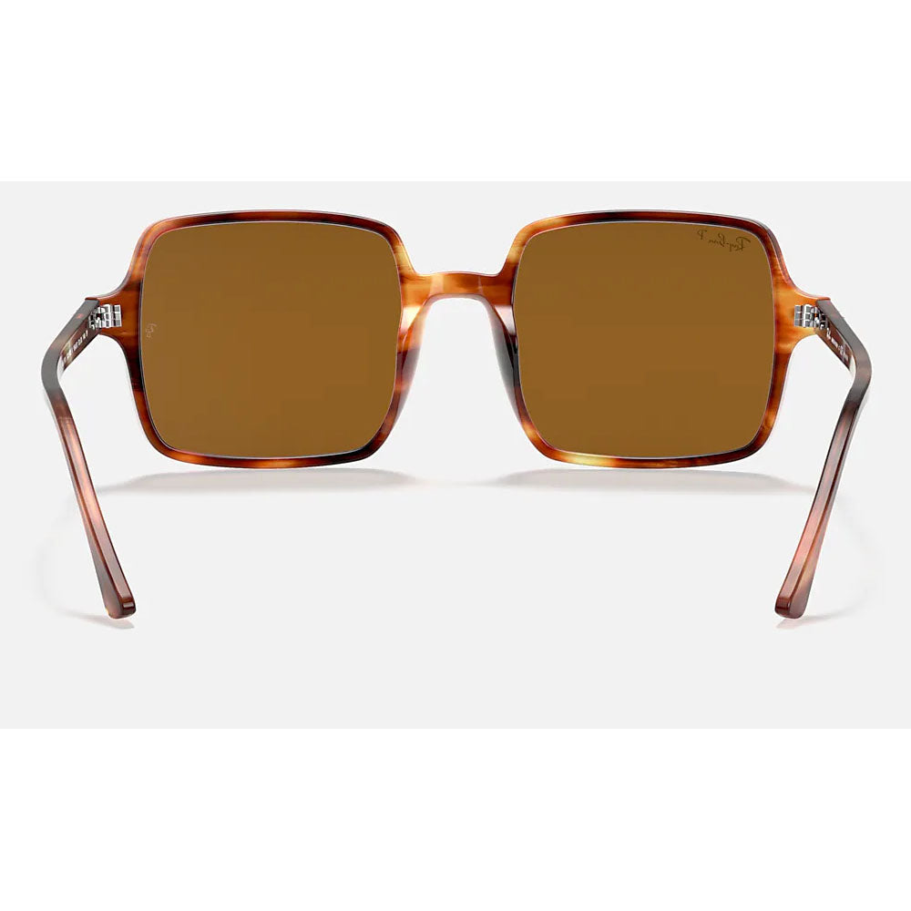 Open-Box.Ray-Ban Square II Sunglasses, Striped Havana/Polarized , 53 mm SDP569