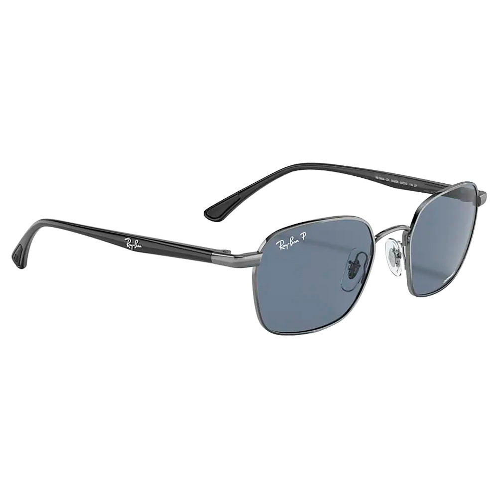 Ray-Ban Shiny Gunmetal Frame w/ Polarized Blue Lens RB3664CH-004/BA