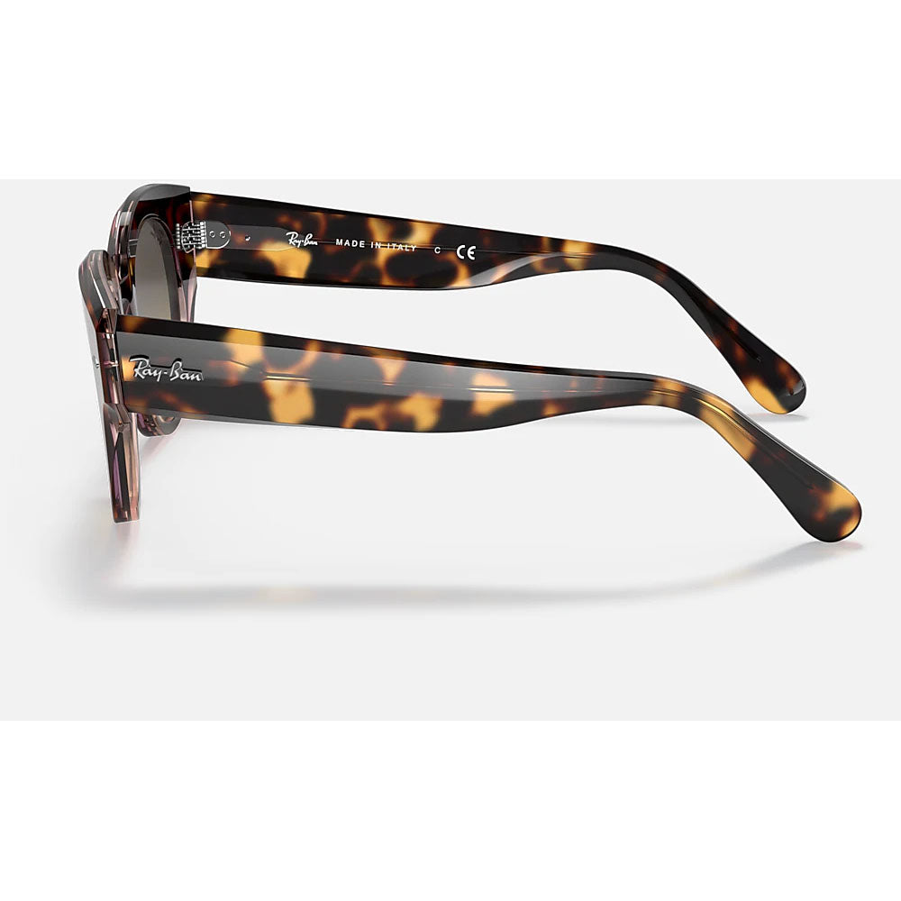 Ray-Ban RB2192-1324BG-47 Women's RB2192 Roundabout Round Sunglasses, Havana On Transparent