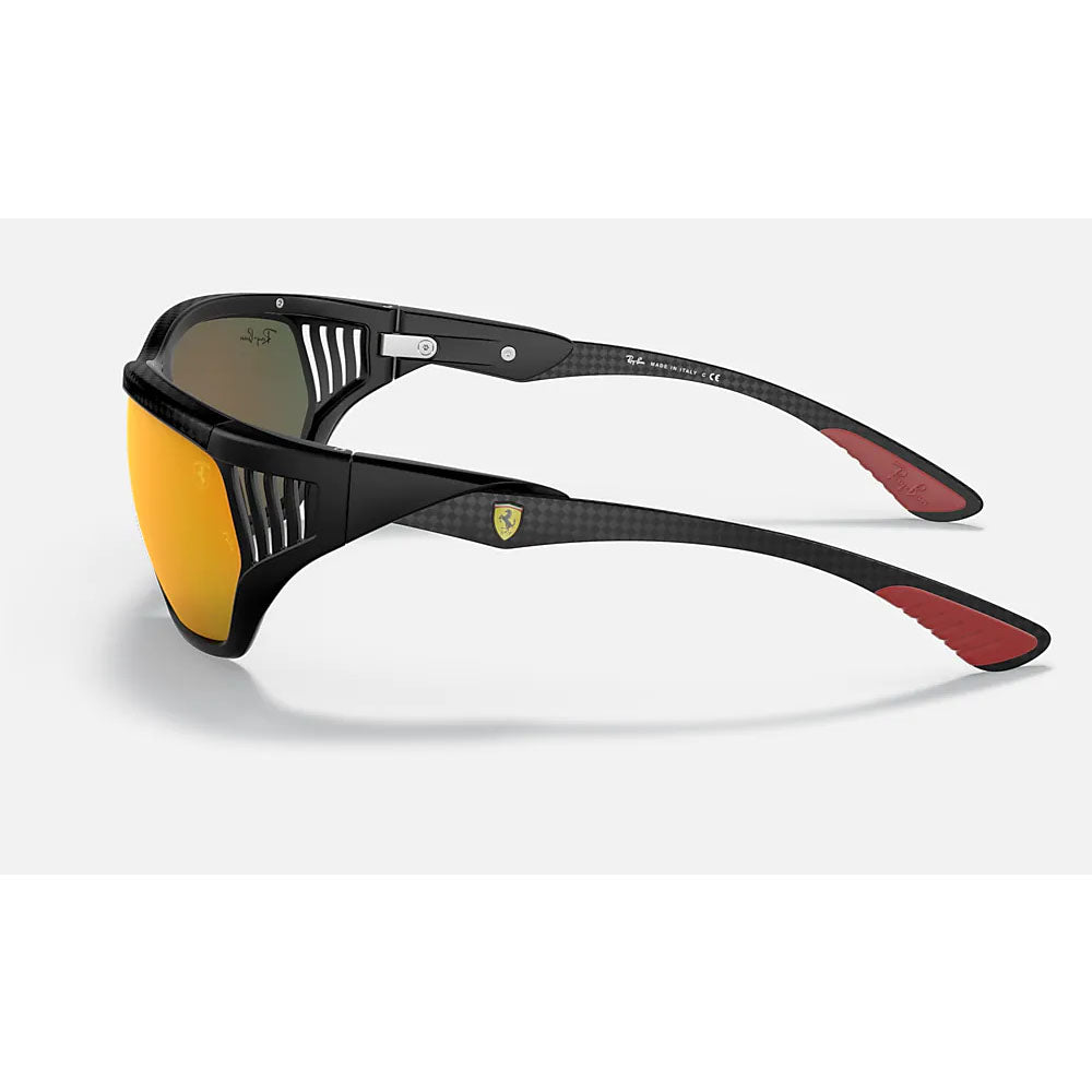 Ray-Ban RB8359M Scuderia Ferrari Aviator Sunglasses Black Brown Mirrored Orange 64mm