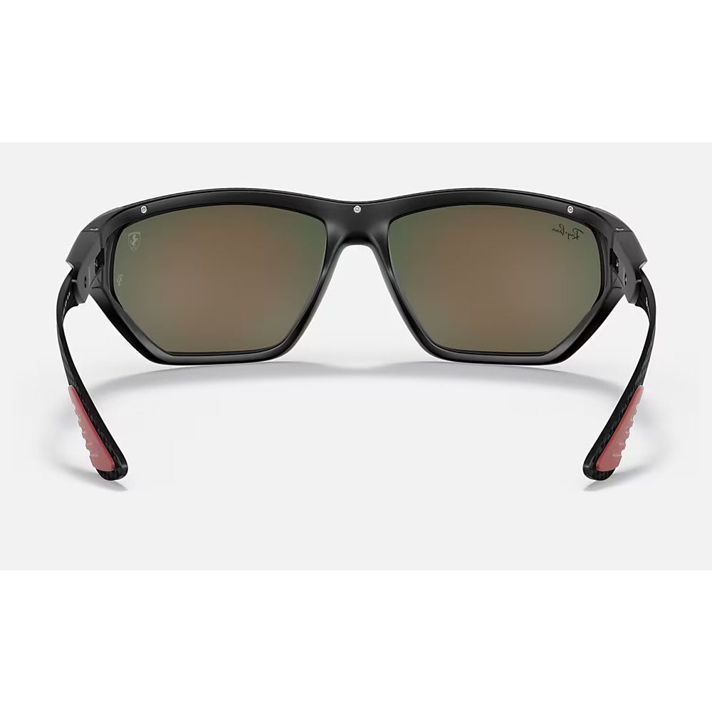 Ray-Ban RB8359M Scuderia Ferrari Aviator Sunglasses Black Brown Mirrored Orange 64mm