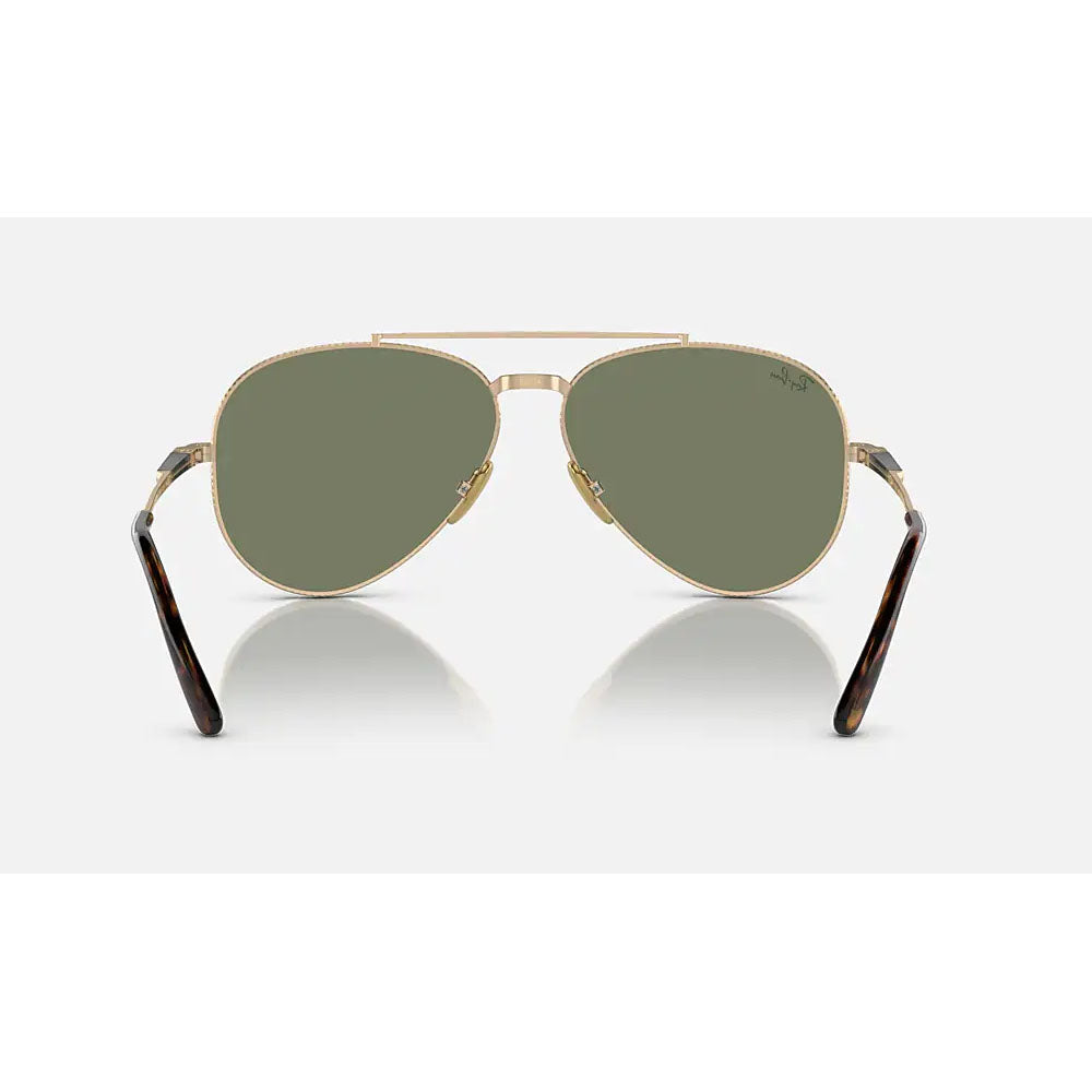 Ray-Ban RB8225-313852-58 RB8225 Aviator Titanium Pilot Sunglasses, Gold Green, 58 mm