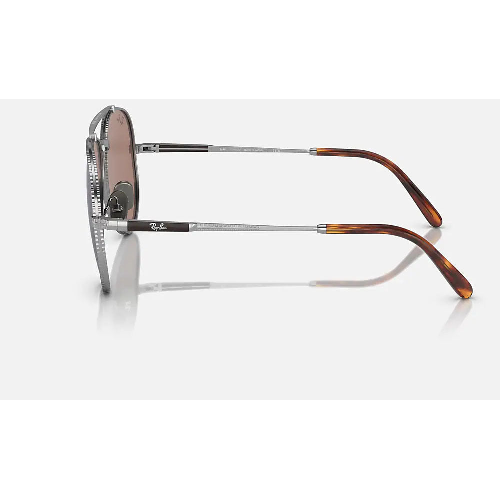 Ray-Ban RB8225-3139O4-62 RB8225 Aviator Titanium Pilot Sunglasses, Silver Grey Mirrored