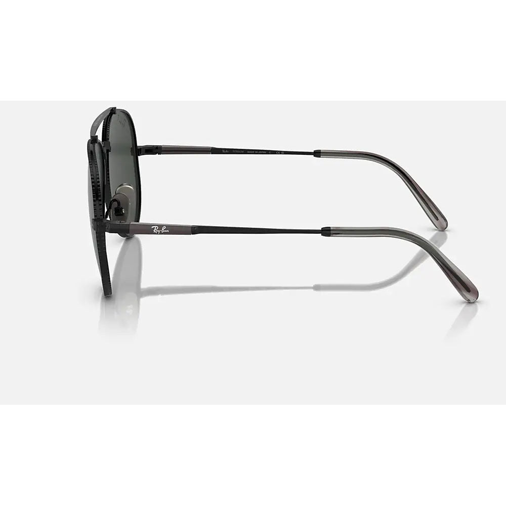Ray-Ban RB8225-3141K8-58 RB8225 Aviator Titanium Sunglasses, Black Polarized Dark Grey, 58