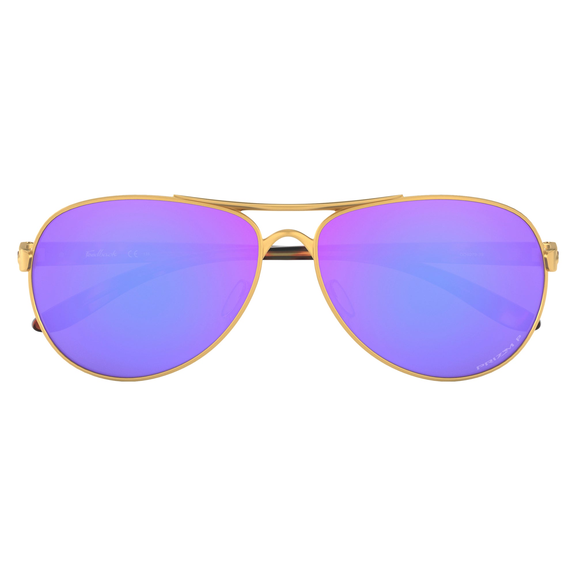 Oakley OO4079-3959 Womens Feedback Sunglasses Satin Gold Frame Prizm Violet Polarized Lens