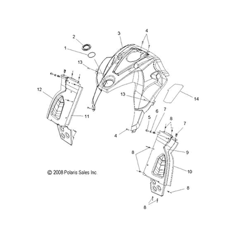 Polaris 1015642 Left Hand Side Console RMK Assault 800 600 700 2007-2011