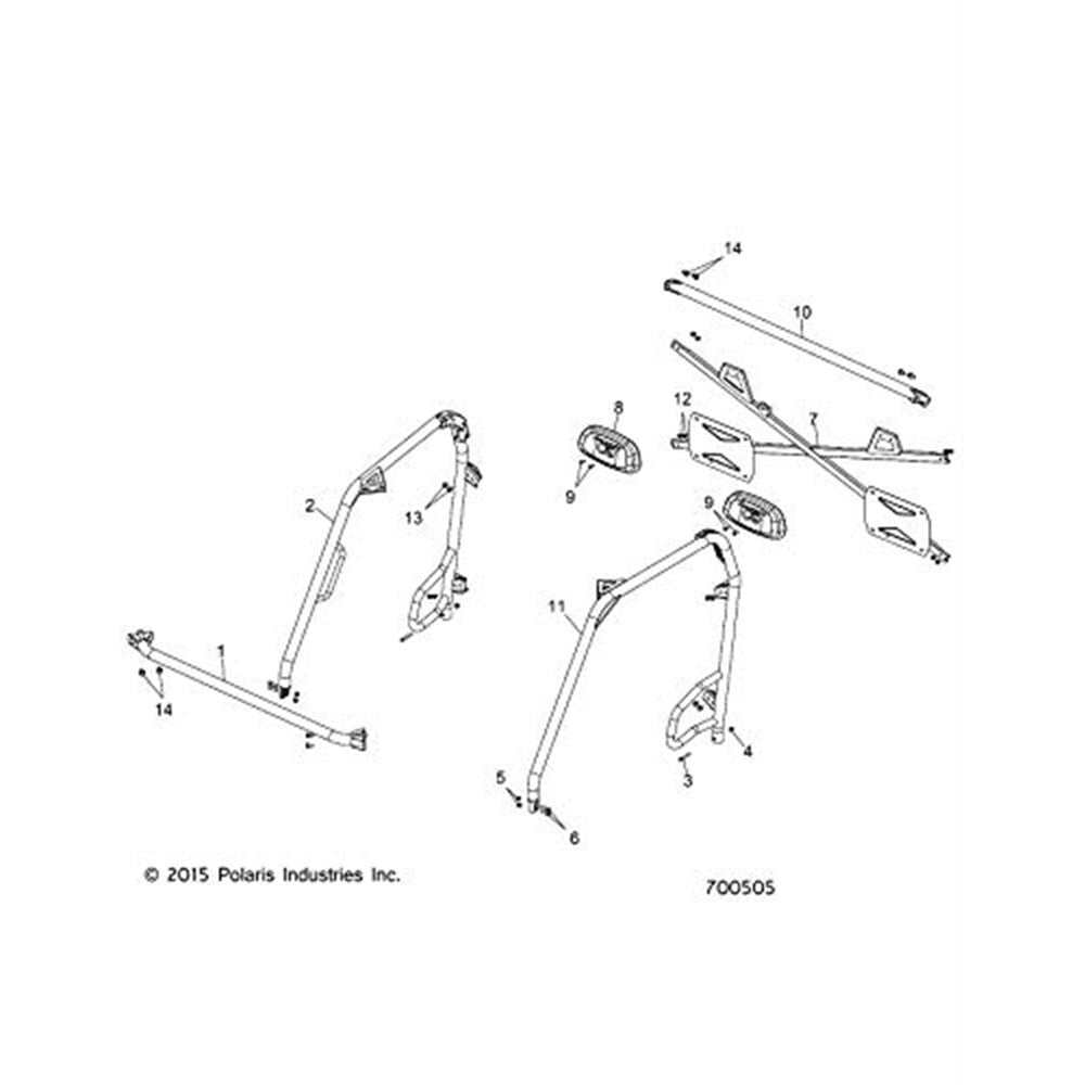 Genuine OEM Polaris Cab Frame Ranger 1019940-458