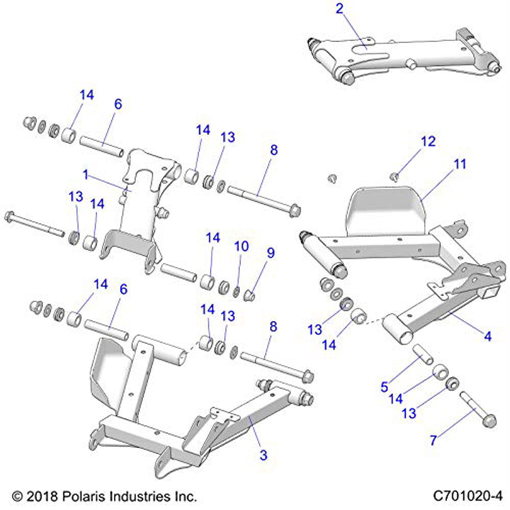 Polaris 1021411-458 Matte Black Rear Right Lower Control Arm RZR XC 900 XC S