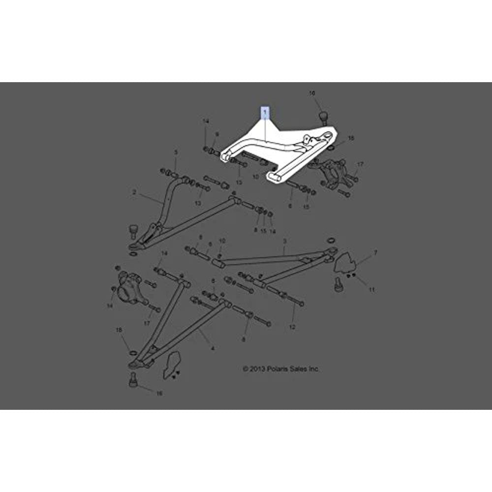 Polaris 1021732-385 Silver Front Left Upper Control Arm RZR 1000 XP S 4