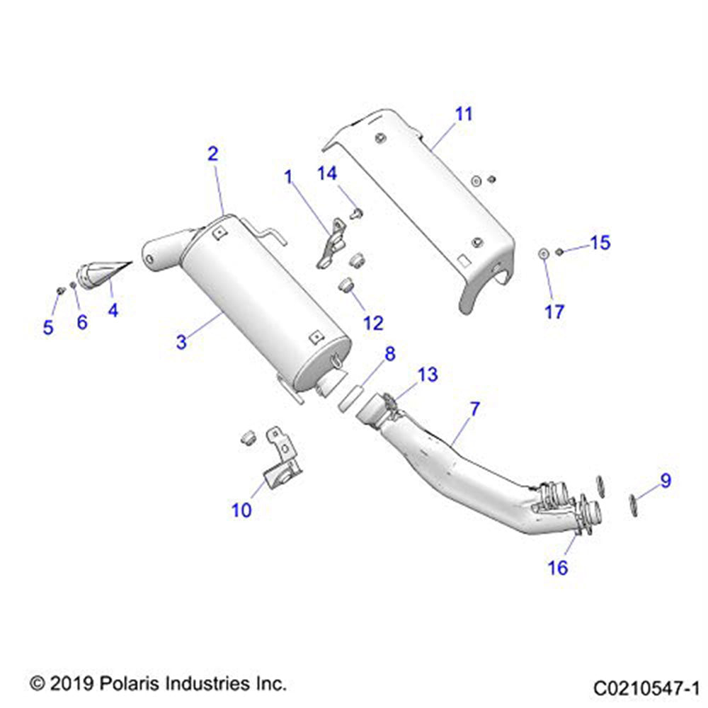 Polaris 1022584-067 Goss Black Exhaust Support Sportsman 1000 850 XP SP