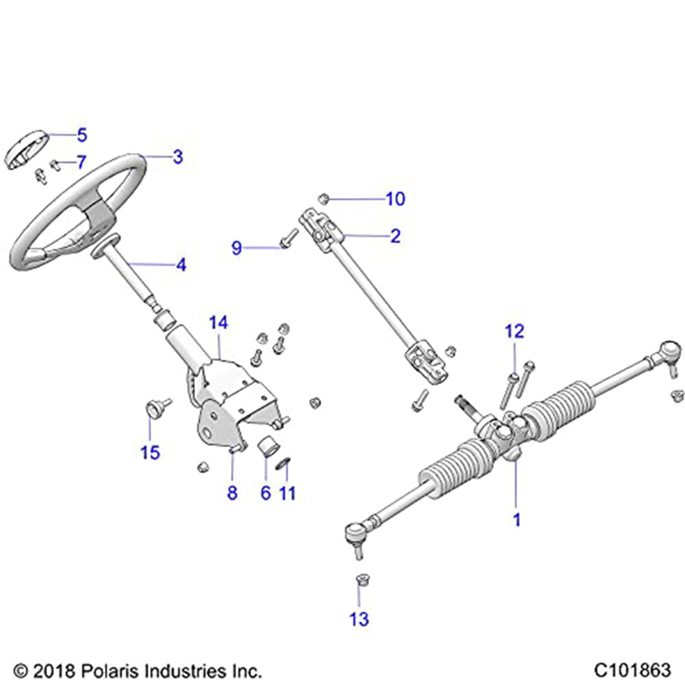 Polaris 1022669 Steering Sector ACE 150 2017-2021
