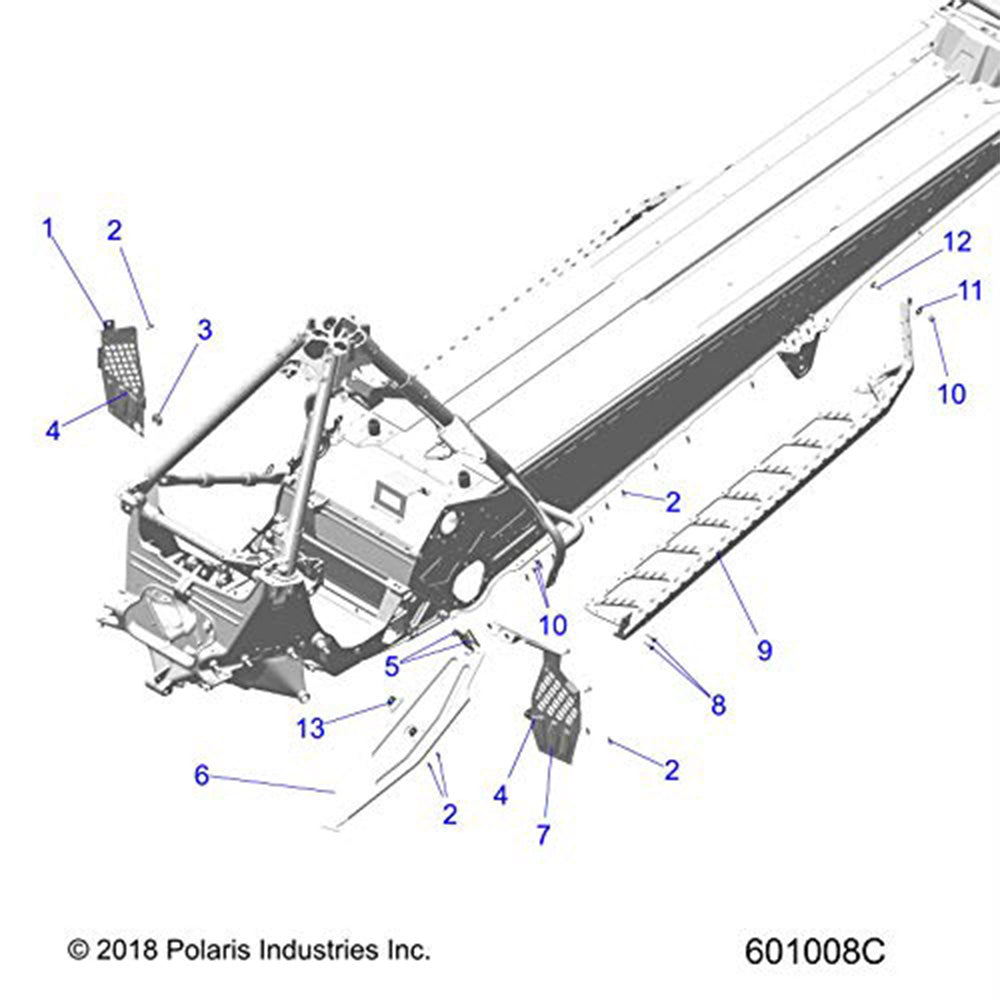 Polaris 1023200-485 Midnight Blue Right Running Board RMK SKS 850 2020