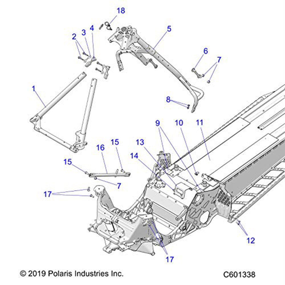 Polaris 1024054 Front Aluminum Frame Tube RMK SKS 800 600 1020589 2016-2021