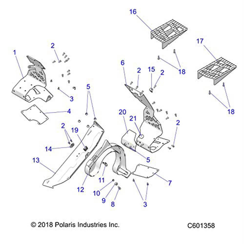 Polaris 1024206 Right Hand Footrest Support XC Titan 800 XC SP 2019-2025