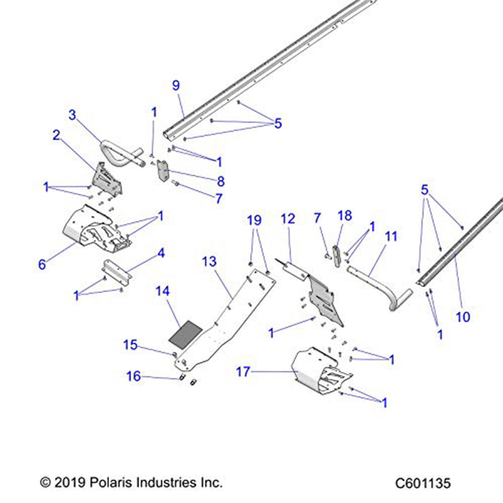 Polaris 1024378 Right Hand Footrest Indy Rush Switchback 800 550 600 SP 1016356