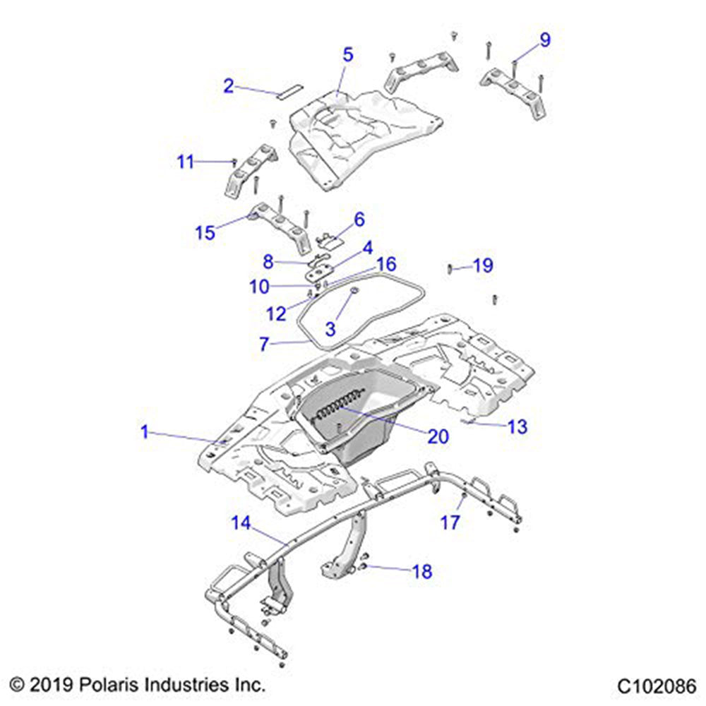 Polaris 1024652-067 Gloss Black Rear Support Rack Sportsman 1000 XP S 2020-2023