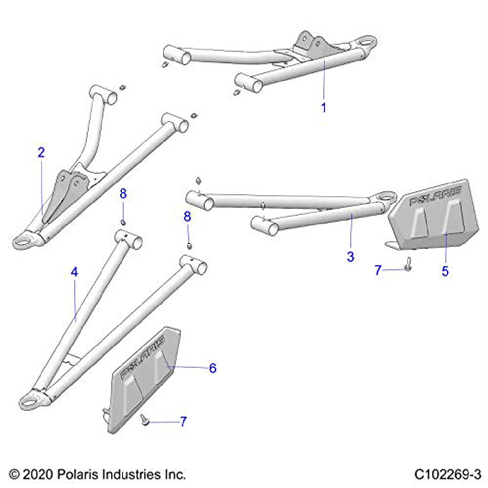 Polaris 1025618-293 Indy Red Front Right Upper Control Arm Sportsman Scrambler