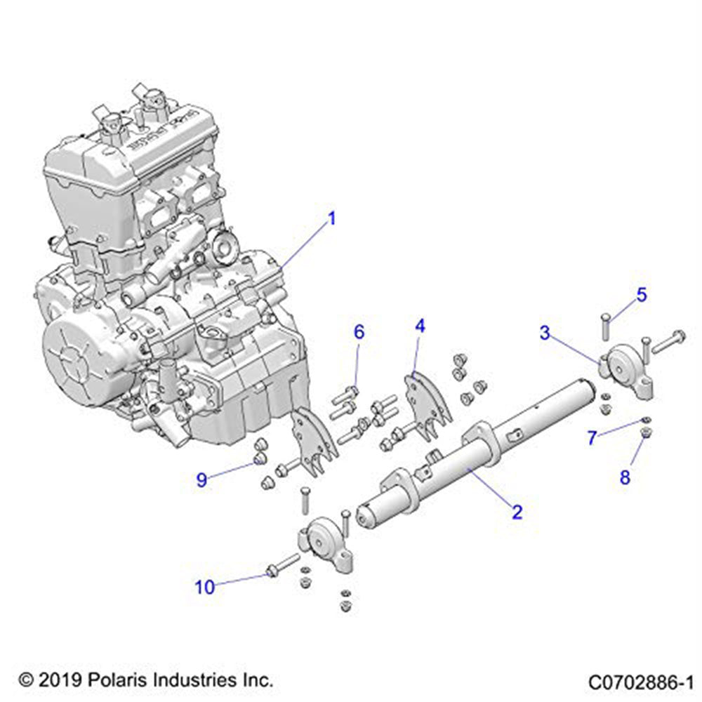 Polaris 1025640-329 Black Engine Mount RZR XP Turbo S 4 2020-2025