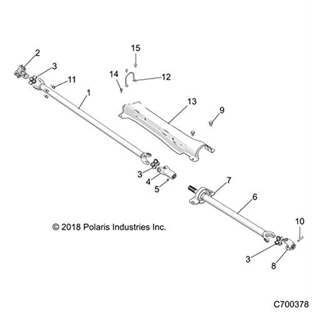 Polaris 1334136 Front Propshaft w/ Bearing RZR XP Turbo S 1334097 2018-2021