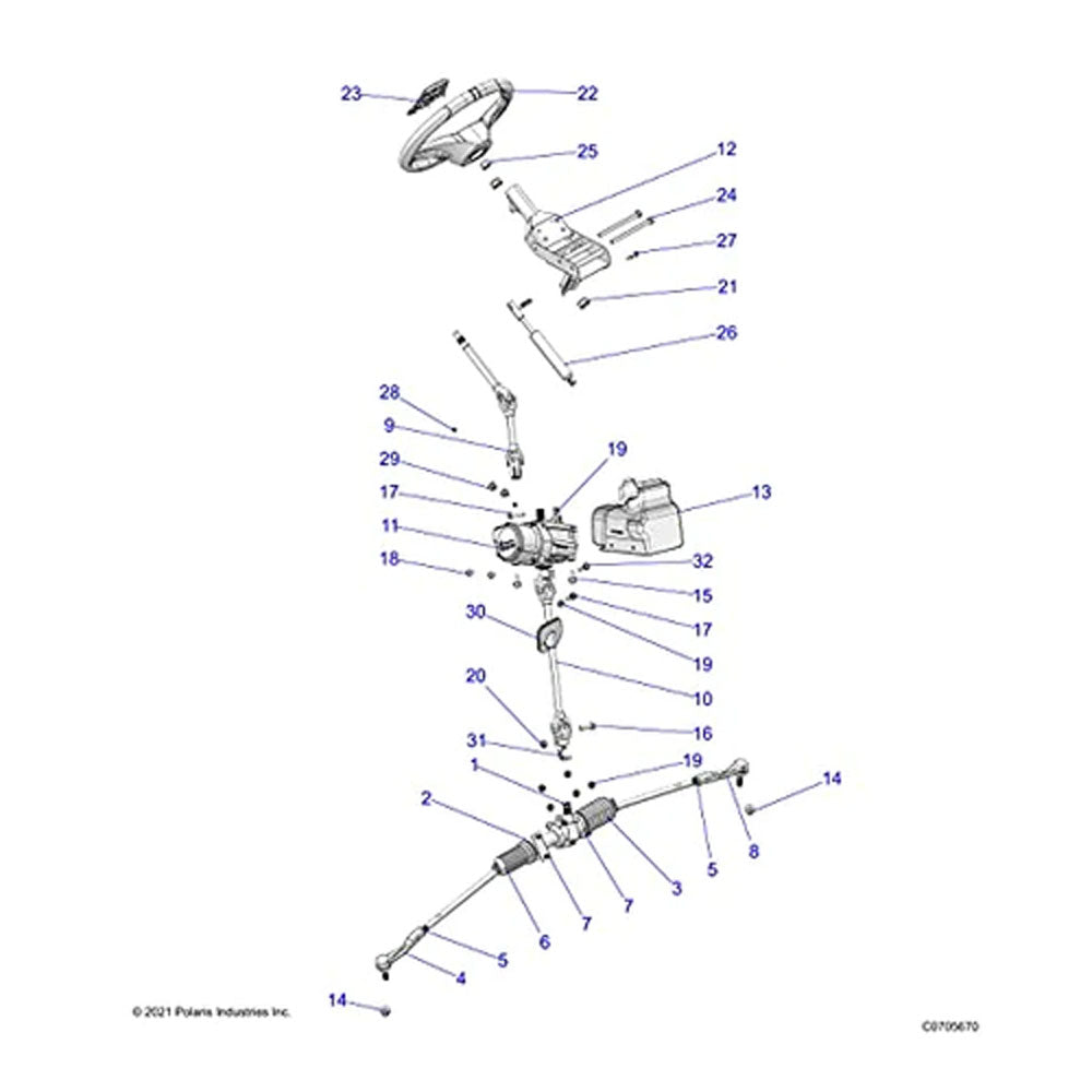 Polaris 1824931 Lower Steering Shaft General 1000 XP 4 2020-2025