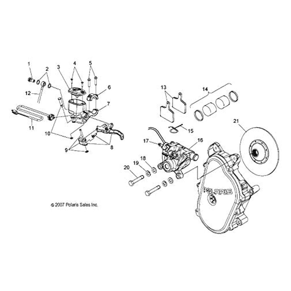 Polaris 2202390 L/C Brake Caliper WideTrak IQ 800 600 700 1910574 1910701
