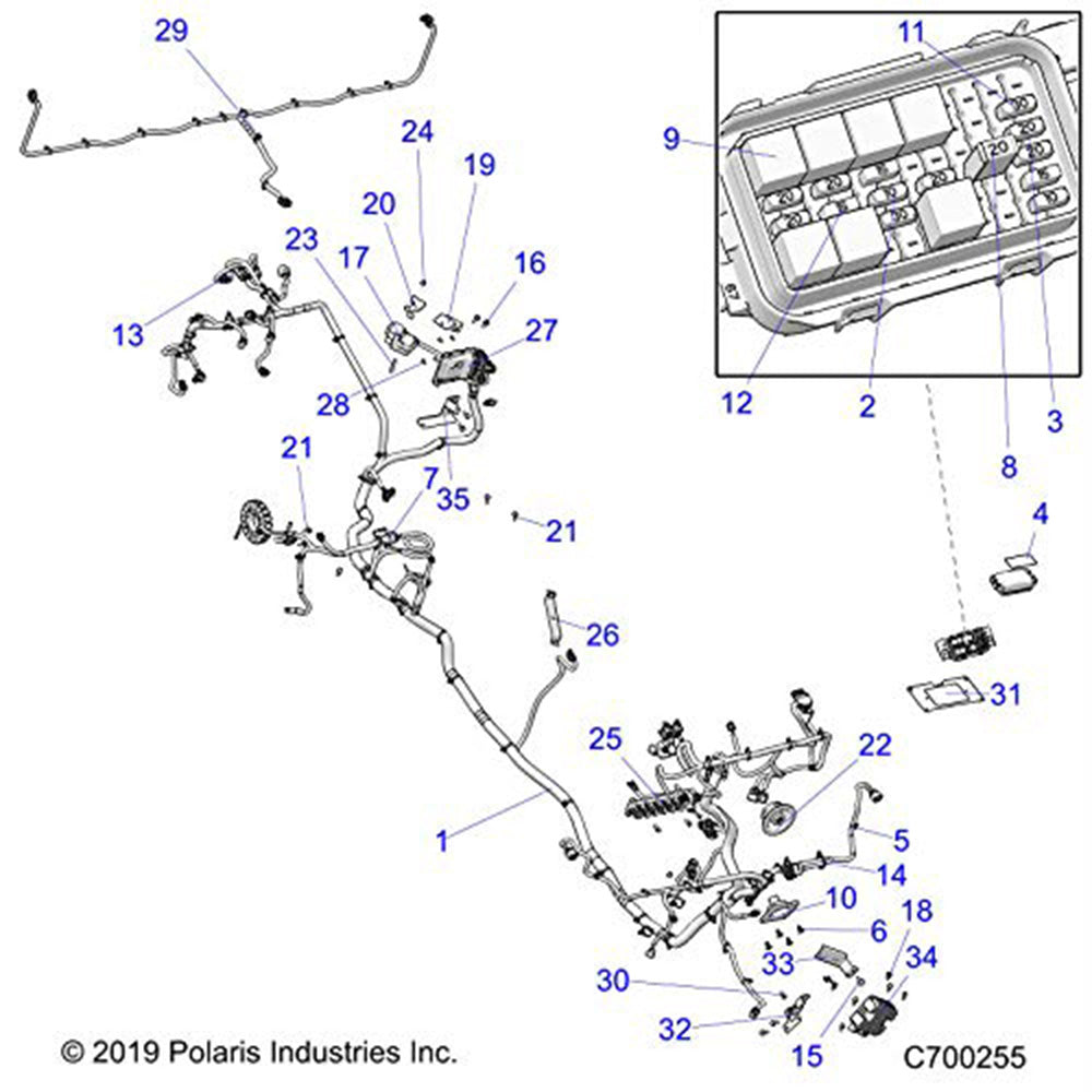 Polaris 2414003 Chassis Harness Ranger 1000 XP Crew 2019-2020
