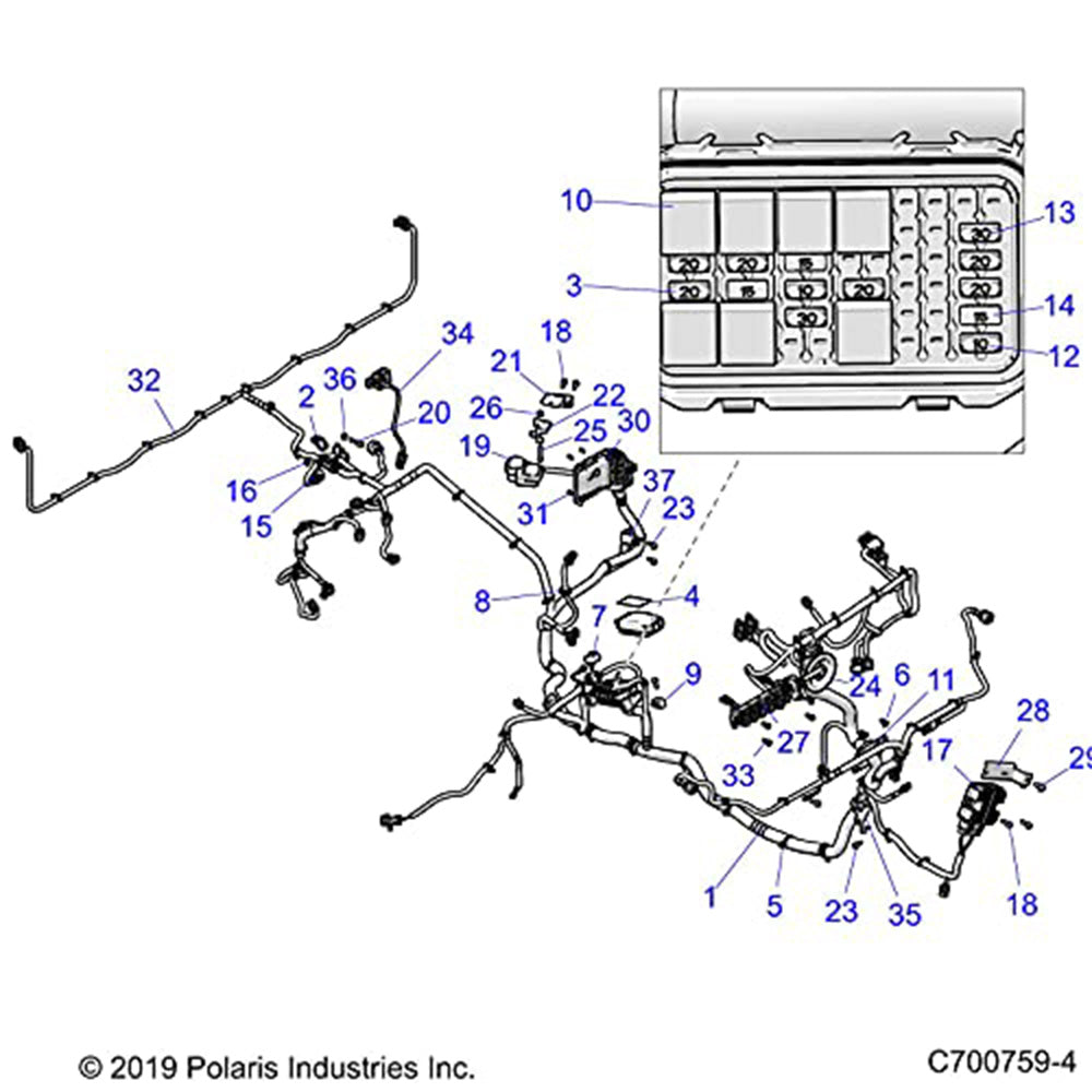 Polaris 2414446 Chassis Harness Ranger 1000 XP 2414289 2018-2020