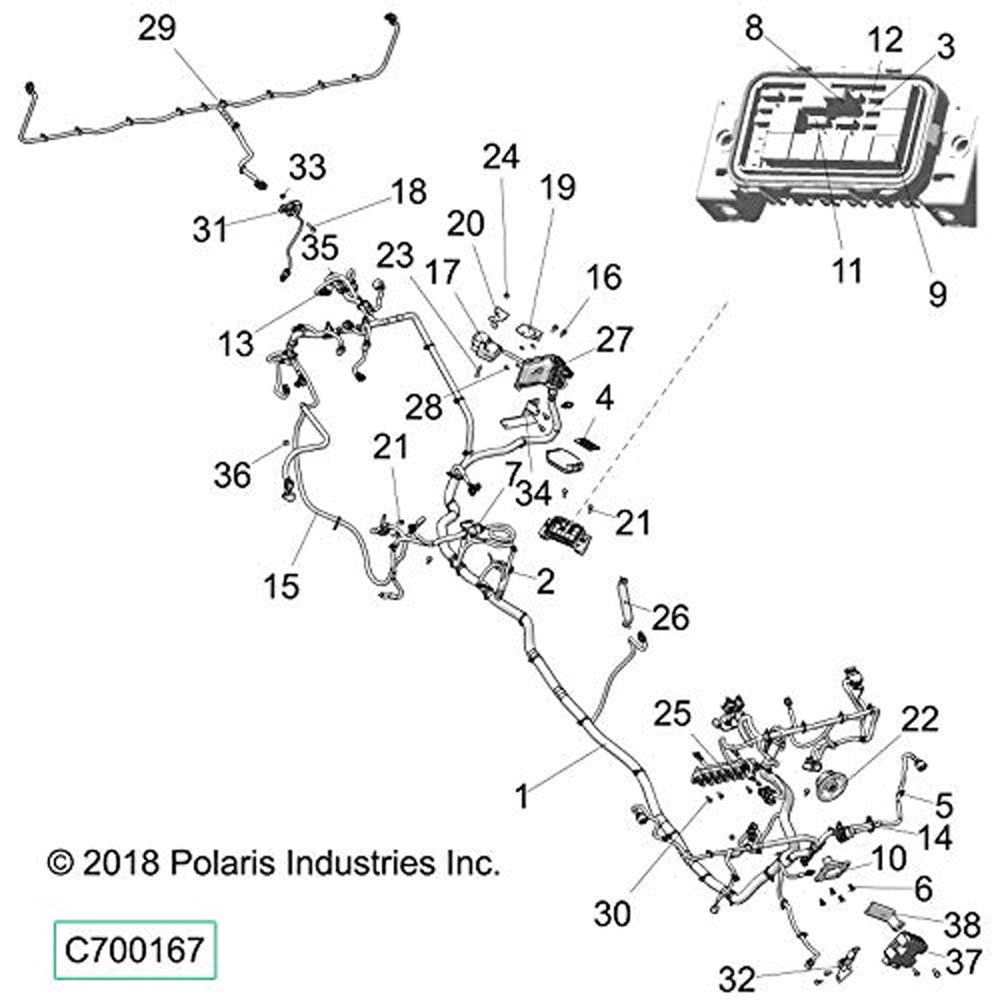 Polaris 2414485 Chassis Harness Ranger 1000 XP Crew 2019-2020