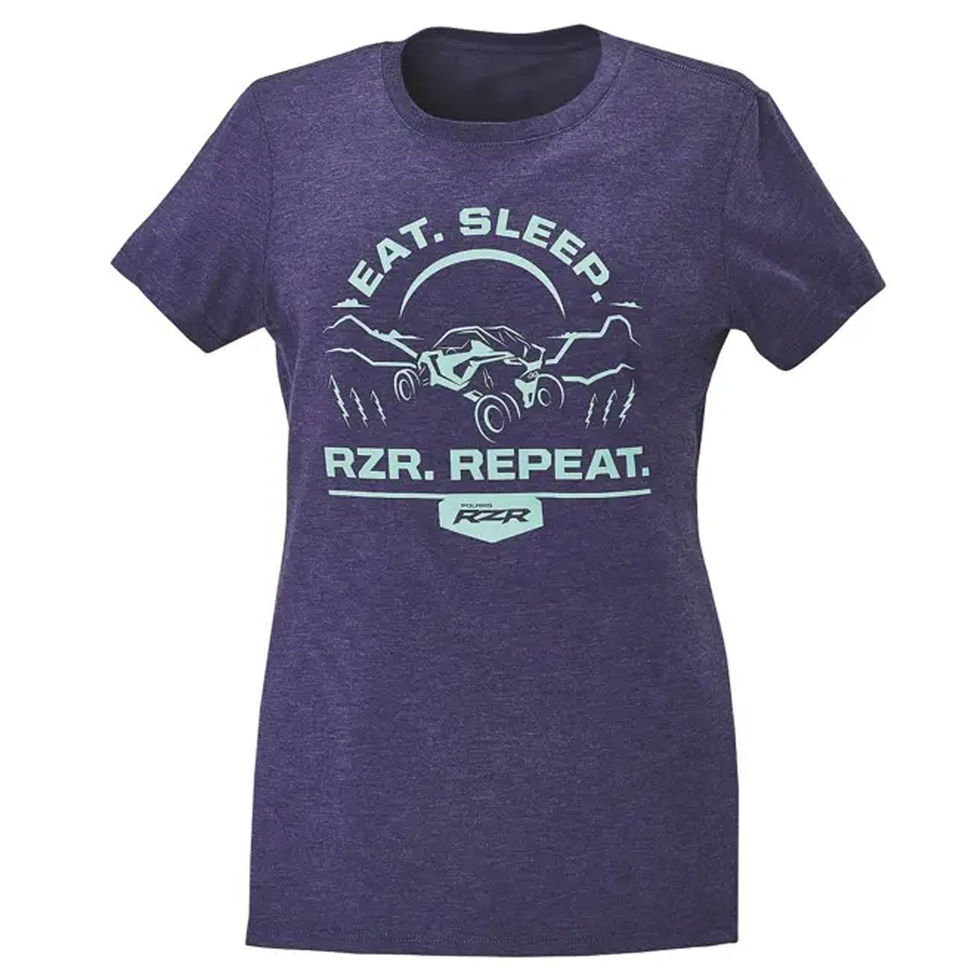 Polaris RZR Repeat Short Sleeve T-Shirt Purple Frost Womens