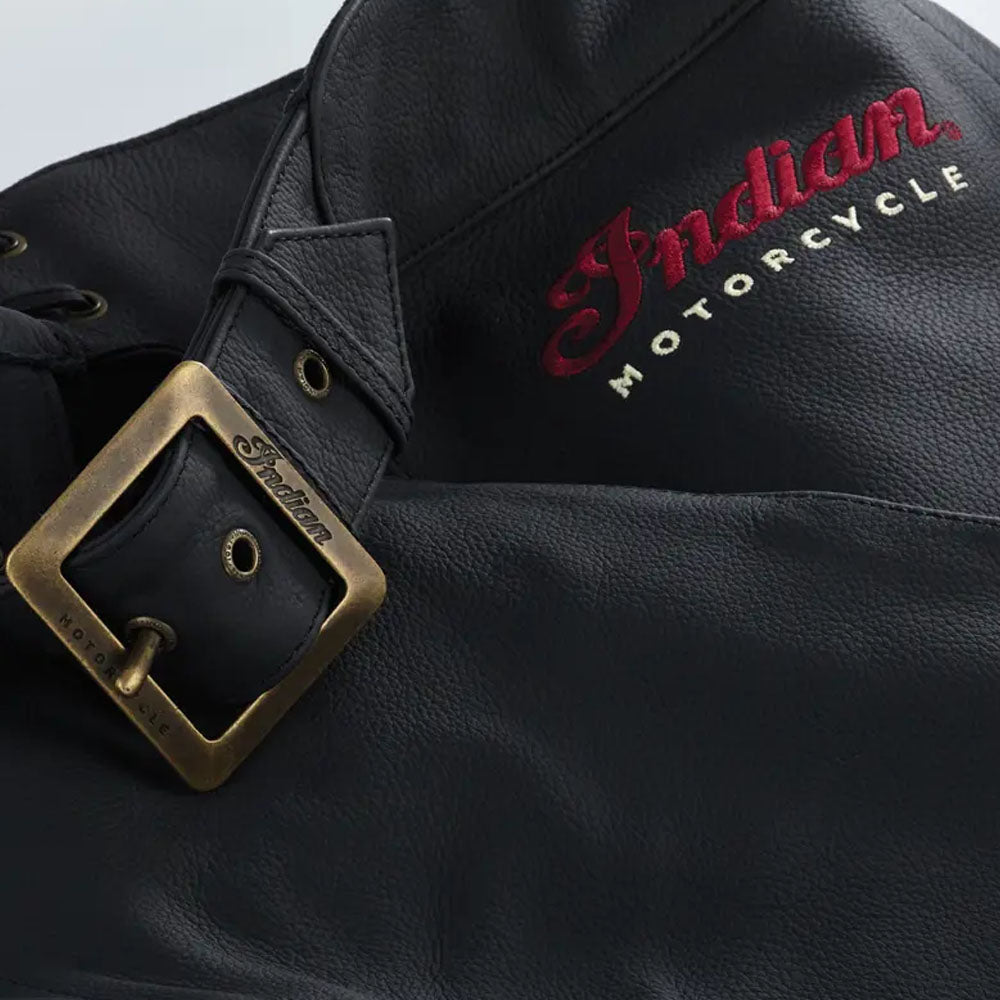 Indian Motorcycle Mens Traditional Leather Chaps Black