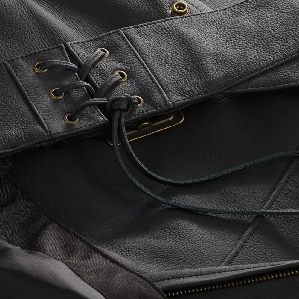 Indian Motorcycle Mens Traditional Leather Chaps Black