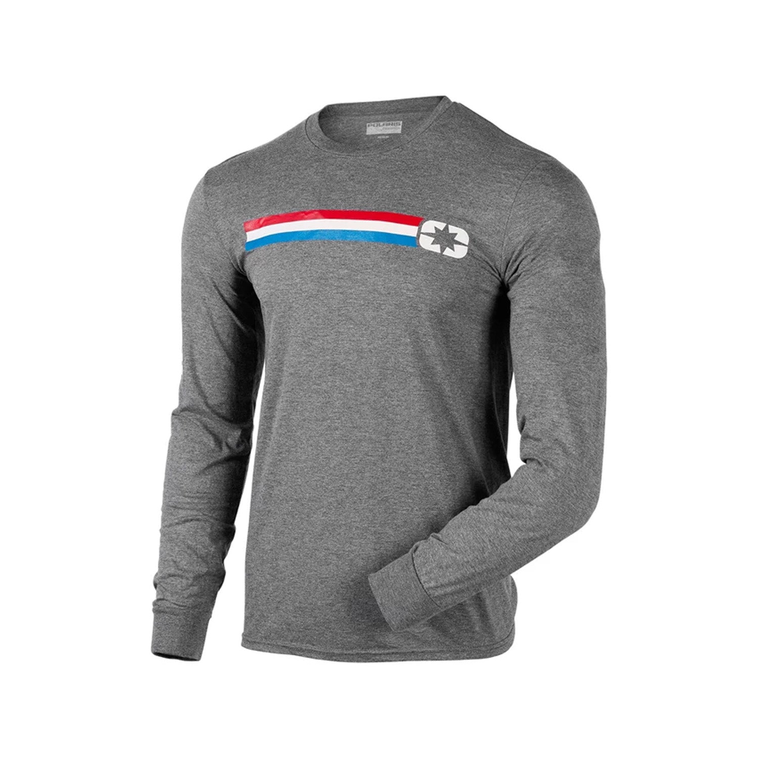 Polaris Men's Icon Edge Long Sleeve Tee Gray Mens
