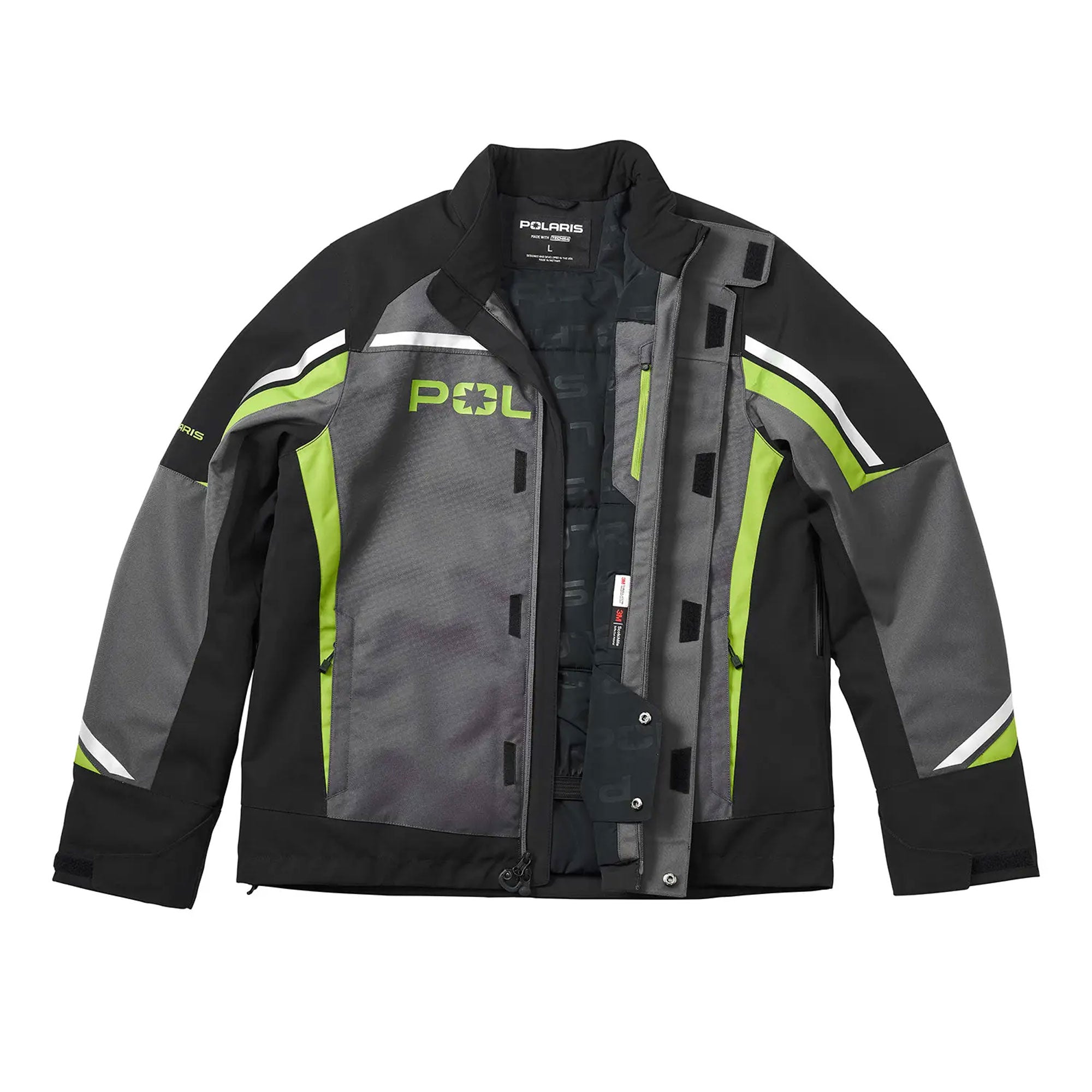 Polaris Mens Northstar Jacket 3.0 Waterproof Breathable 3M Durable Black Lime