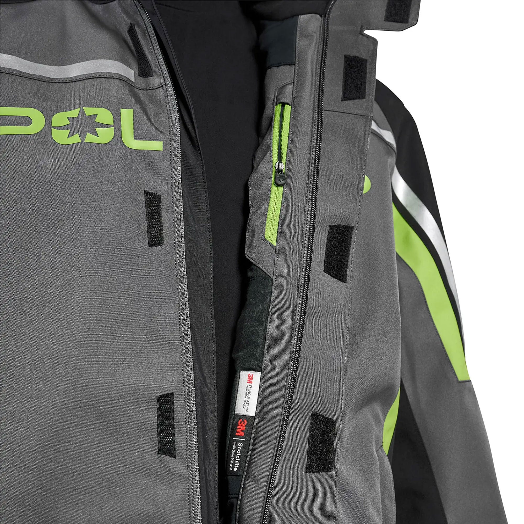 Polaris Mens Northstar Jacket 3.0 Waterproof Breathable 3M Durable Black Lime