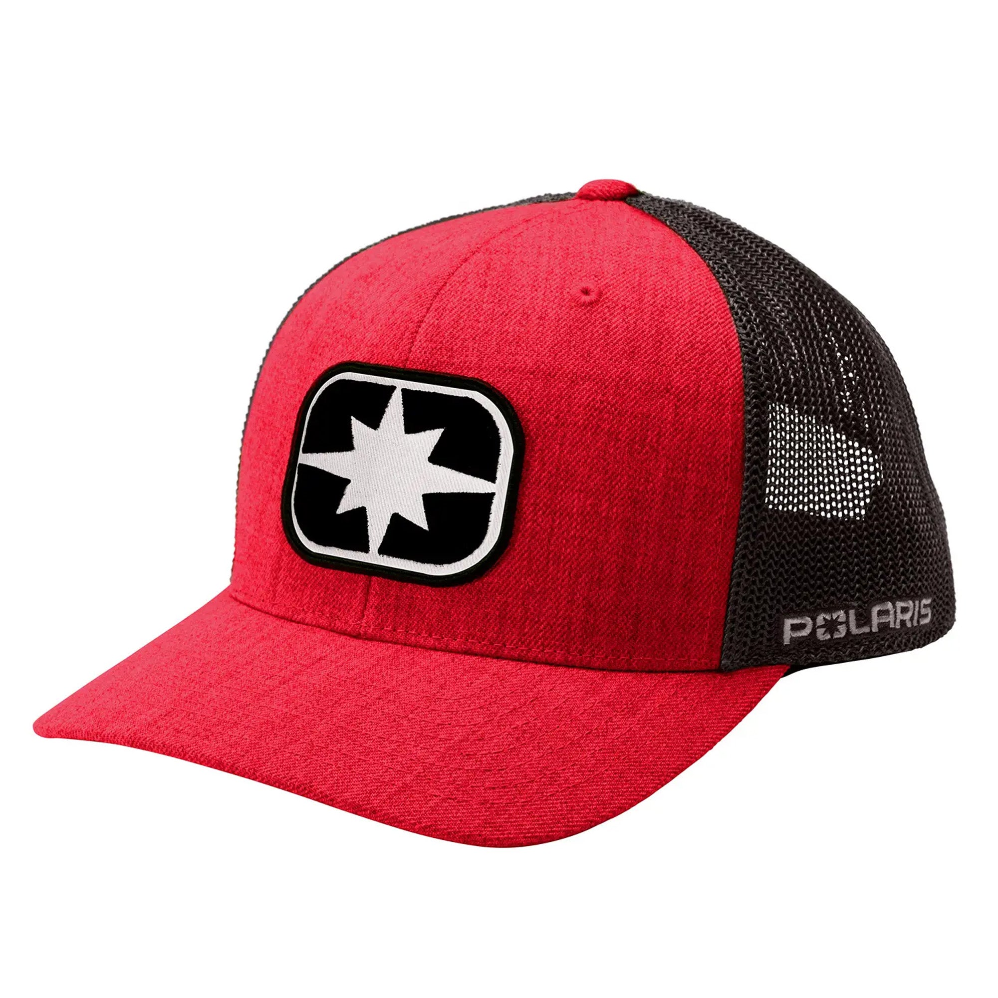 Polaris 2866468 Red Mens Ellipse Patch Trucker Hat Baseball Cap Snapback Breathable - One