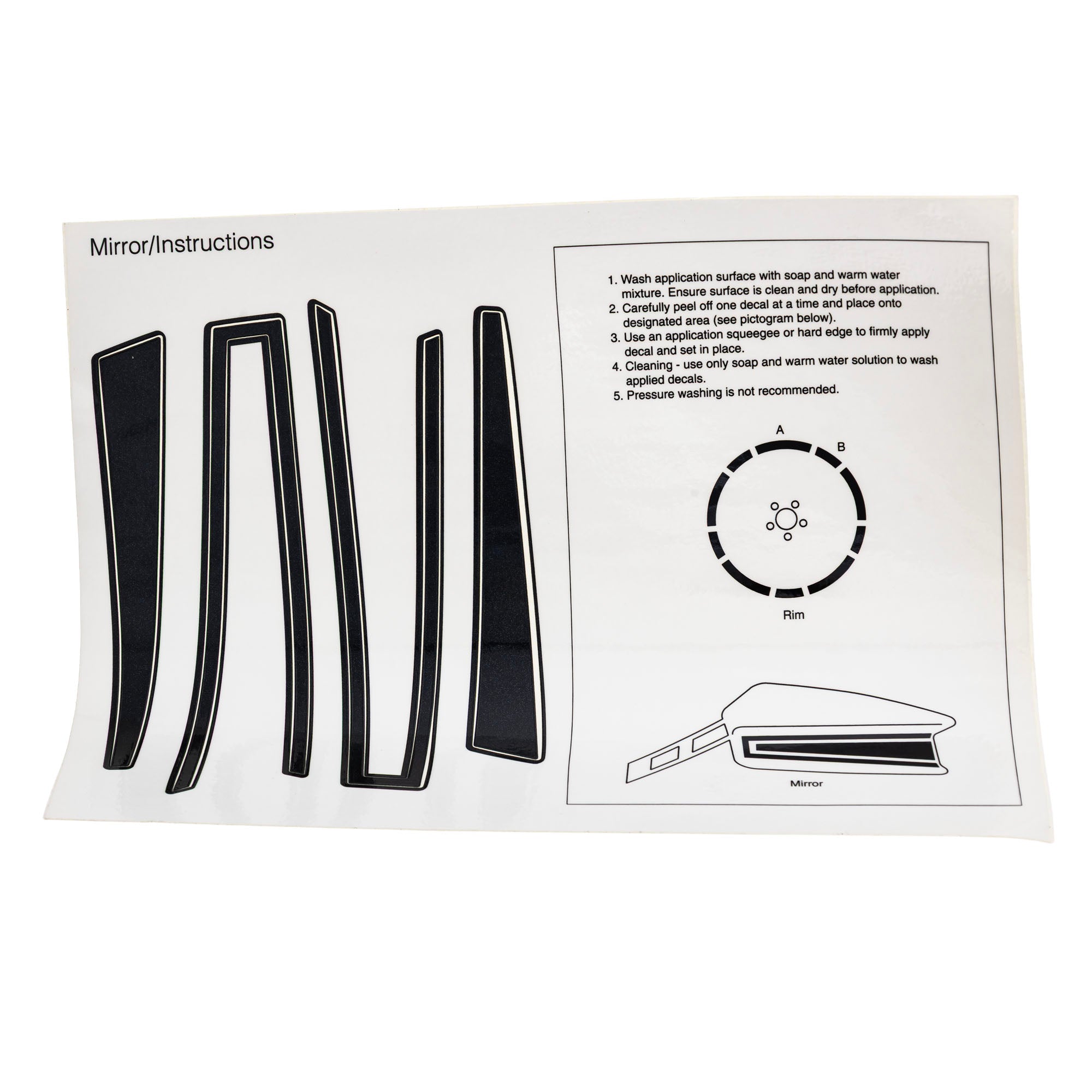 Slingshot 2881817-666 Polaris Black Pearl Rim and Mirror Decal Kit 2015-2019