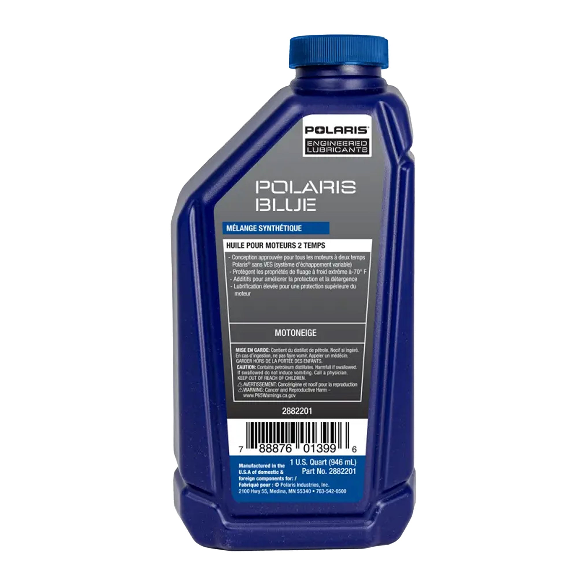 Polaris 2882201 Blue Synthetic Blend 2-Cycle Engine Oil 1 Quart OEM Snowmobiles
