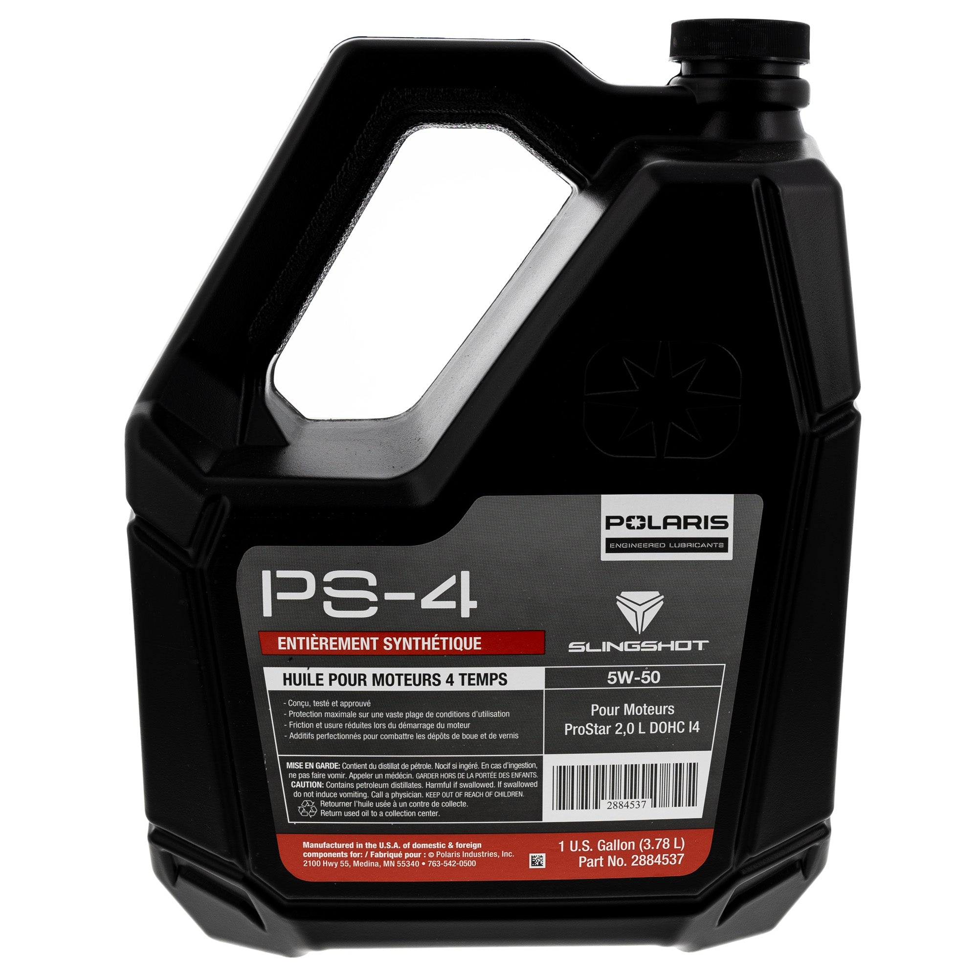 Polaris 2884537 PS-4 5W-50 Full Synthetic Oil 1 Gallon Genuine OEM Slingshot 4-Cycle
