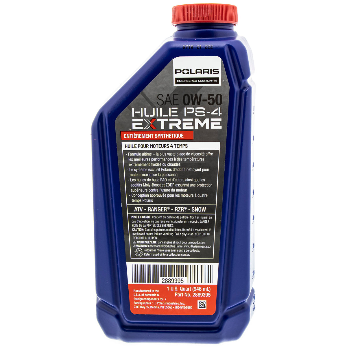 Polaris PS-4 Extreme Oil 1 Quart 2889395 alternate view