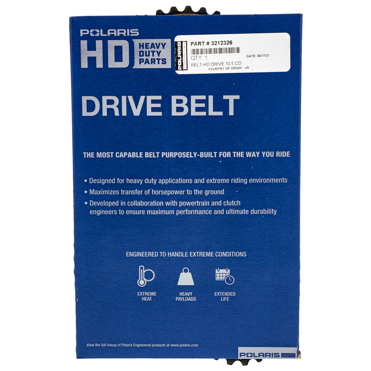 Polaris 3212326 Heavy Duty Drive Belt RZR Ranger General 1000 900 570 500 XP XC