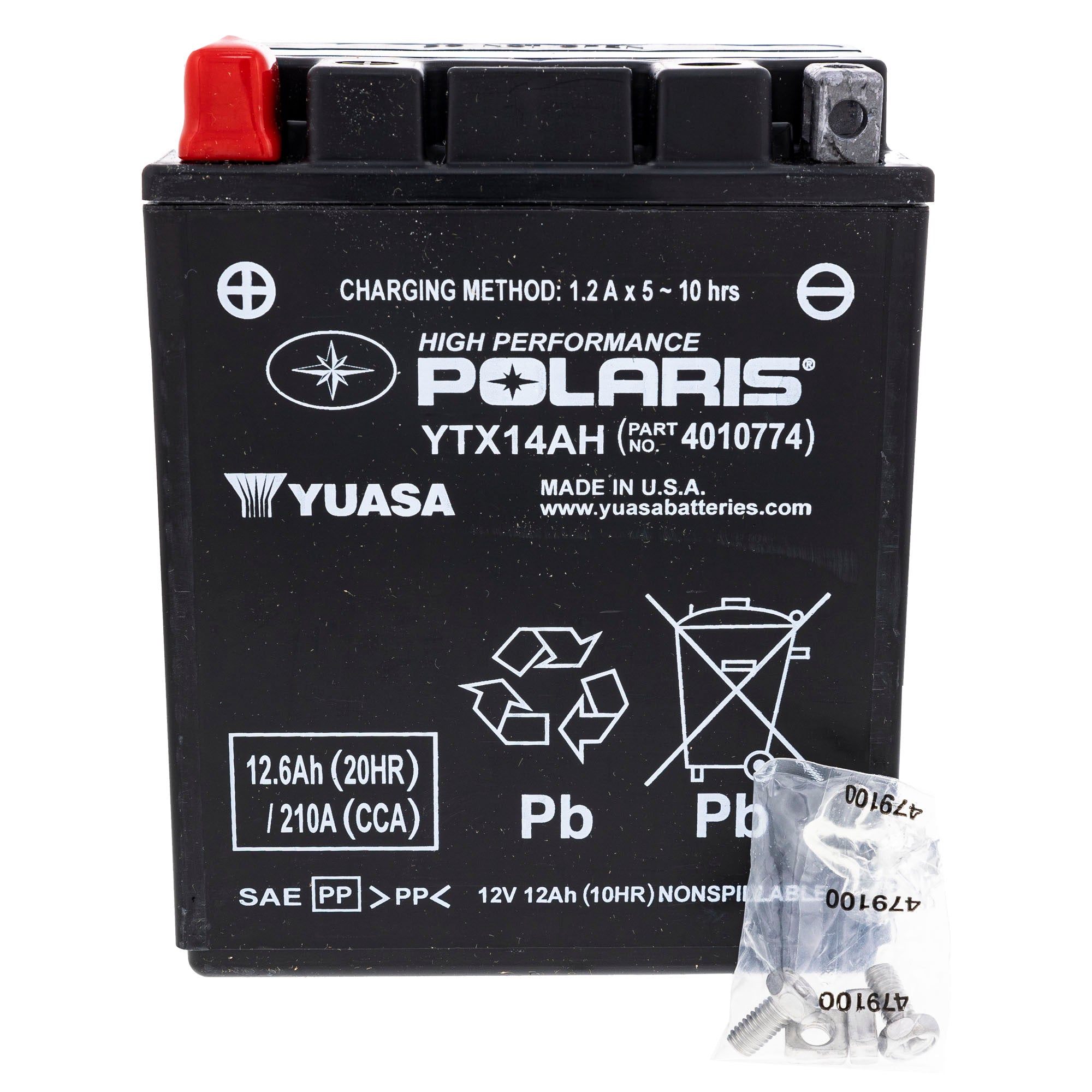 Polaris 4010774 14AH Dry Battery (No Acid) RZR Ranger Sportsman 900 570 500 330