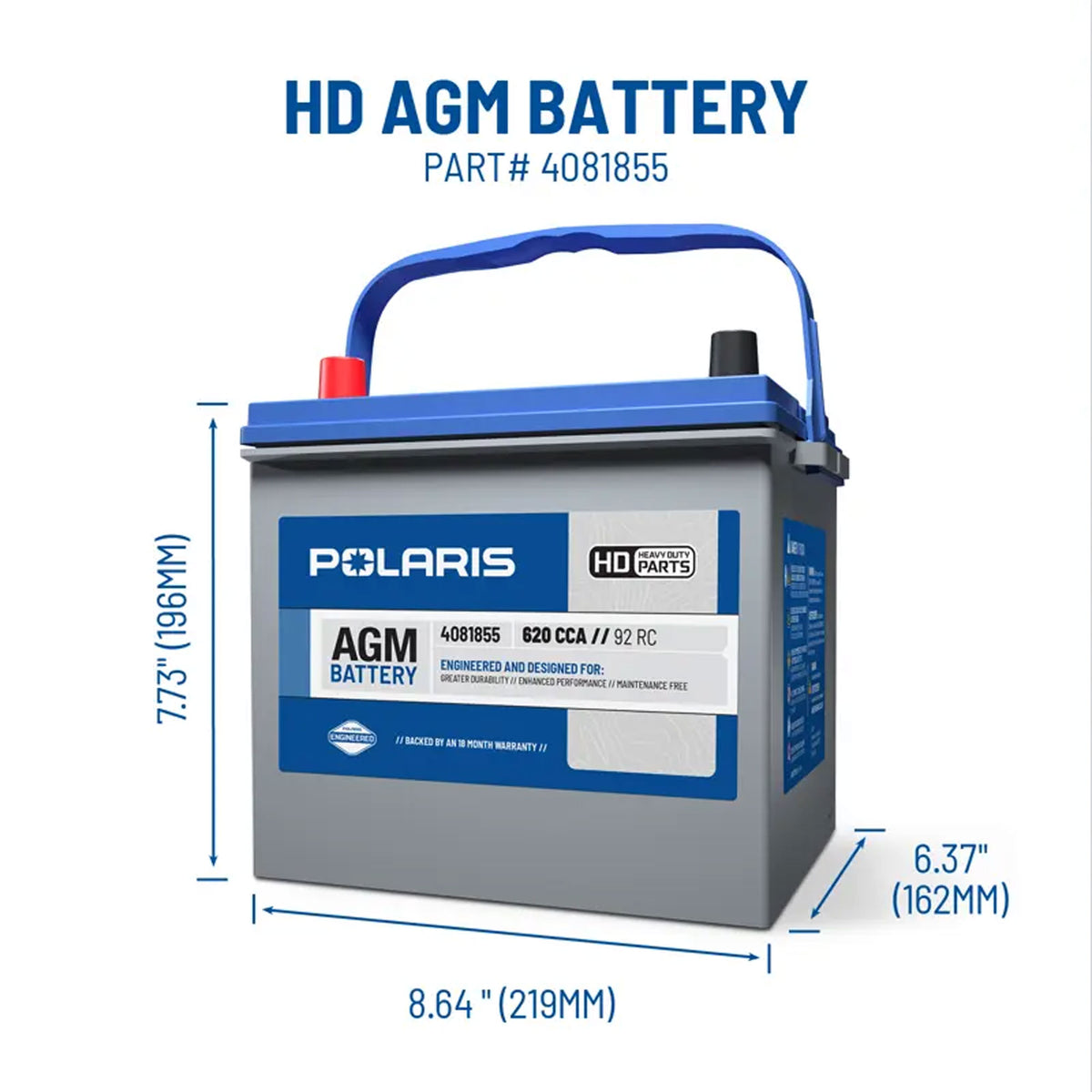 Polaris AGM Battery 4081855 alternate view