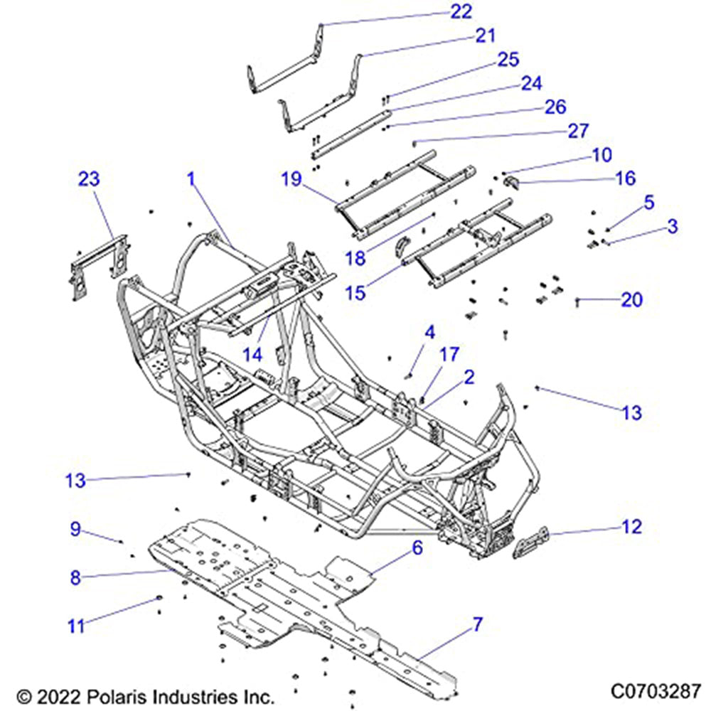 Polaris 5258097-329 Black Front Seat Support Bracket RZR 1000 900 XP Turbo S