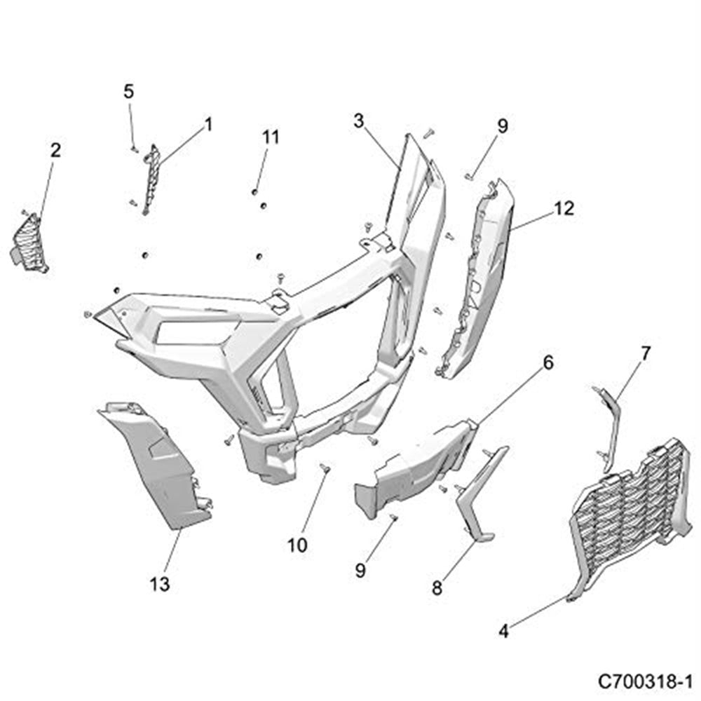 Polaris 5454743-599 White Lightning Front Fascia RZR 1000 XP Turbo 4 2019