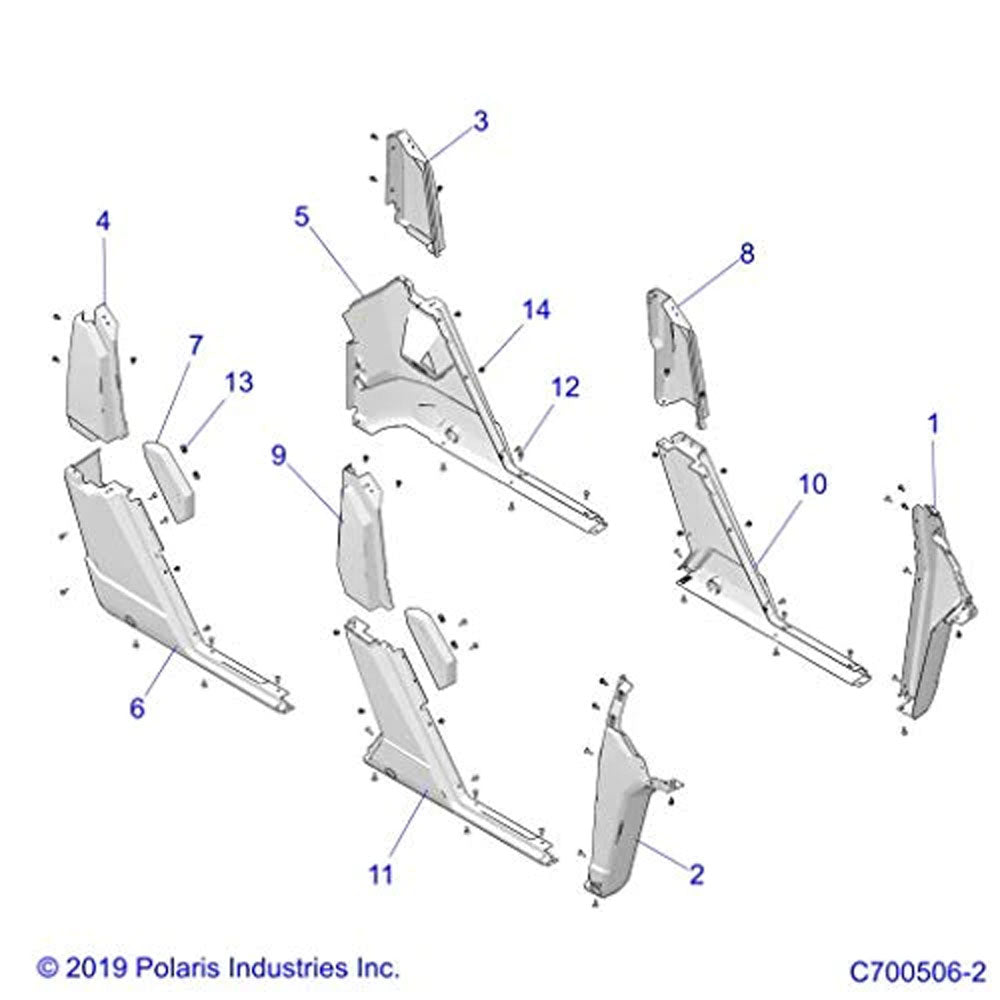 Polaris 5454755-070 Black Left Hand ROPS Pillar Cover Ranger Trail Boss Pro XD