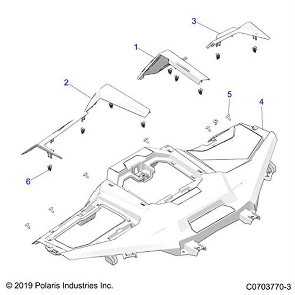 Polaris 5455774-653 Titanium Right Hand Trim Dash Panel RZR XP Turbo 4