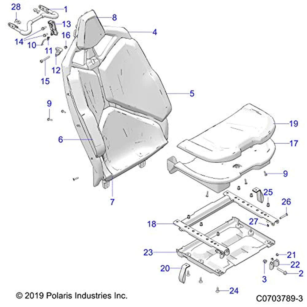 Polaris 5456052 Rear Flip Underseat Panel RZR XP Turbo S 4 2020-2025