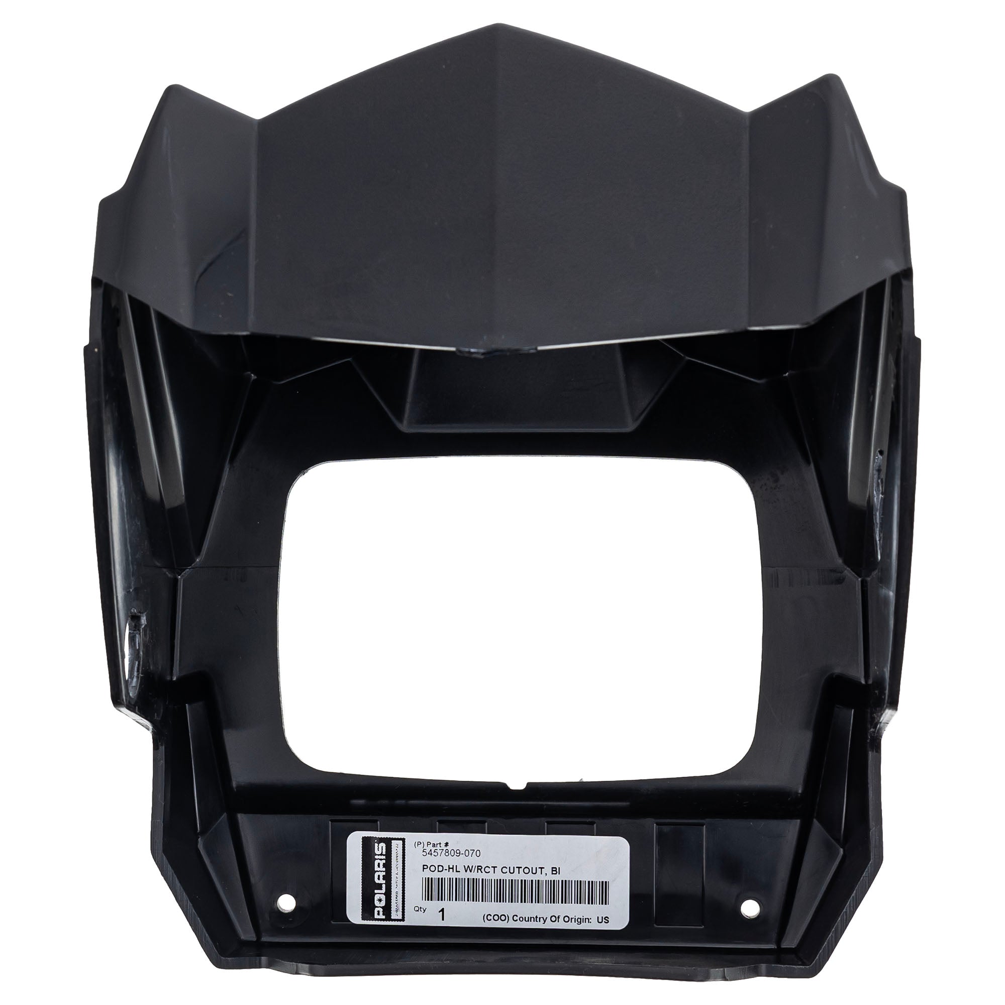 Polaris 5457809-070 Gloss Black Headlight Pod w Cutout
