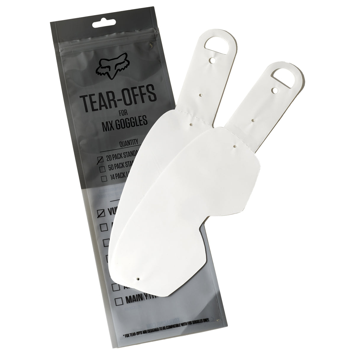 Fox Racing Airspace Main VLS Laminated Tear Off 20 Pack 25367-012-OS
