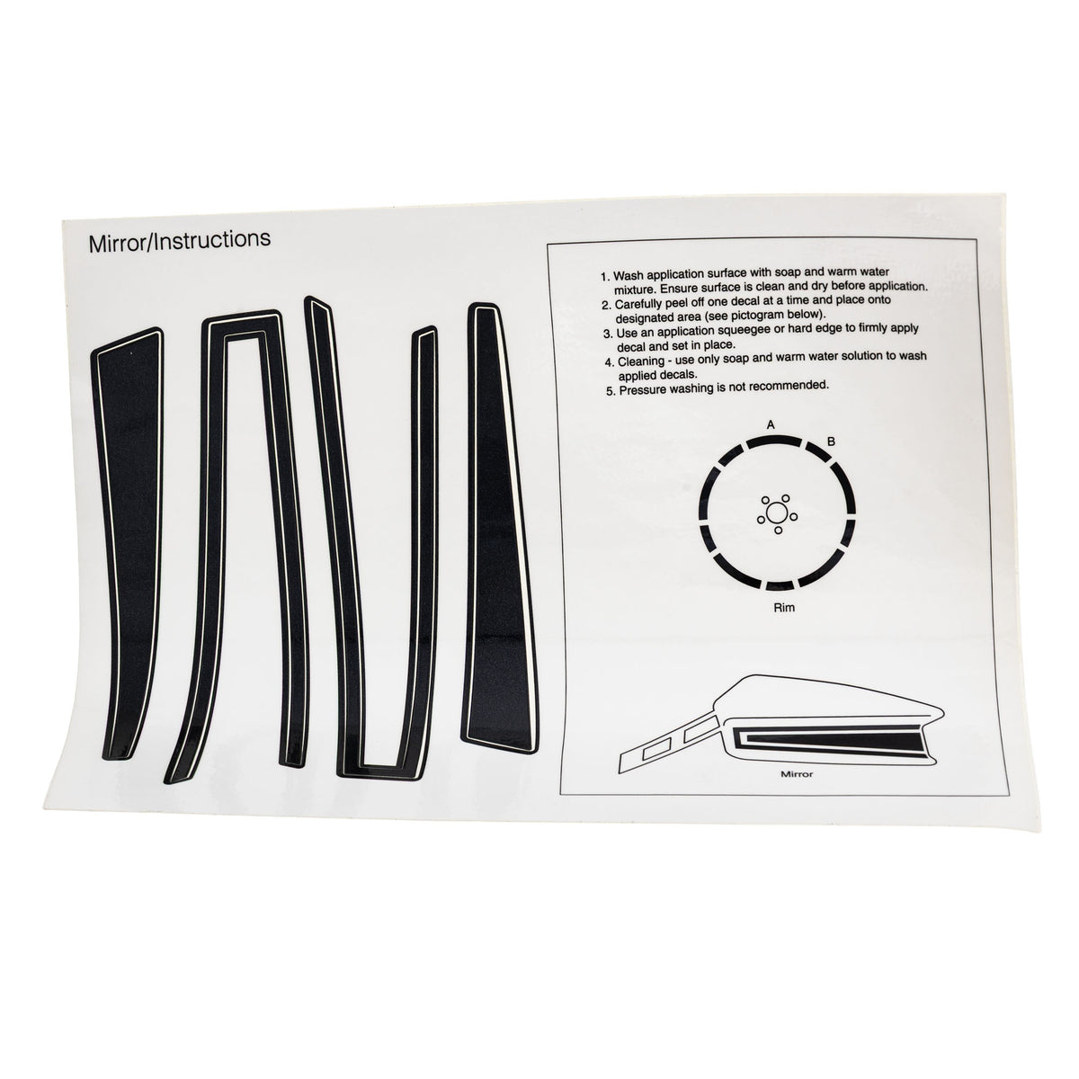 Polaris Slingshot Black Pearl Rim Mirror Accent Decal Kit 2881817-666